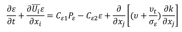 turbulent models dissipation rate equation, turbulent flow  kinetic energy